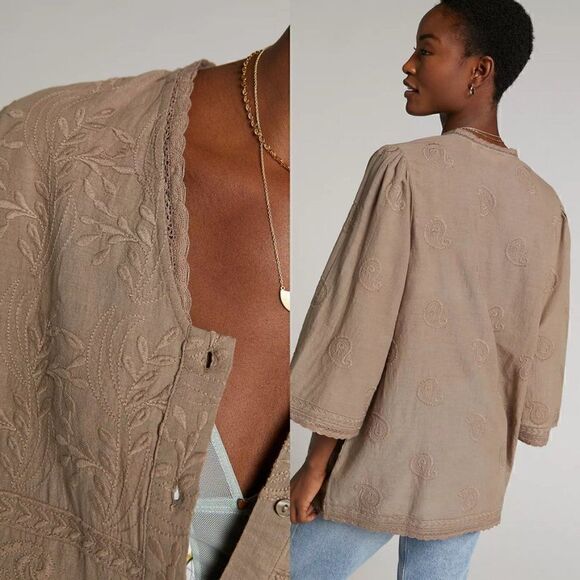 ANTHROPOLOGIE Easton Embroidered Tunic Blouse - Picture 2 of 6